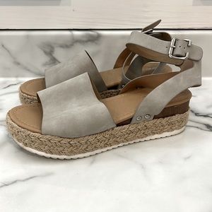 Soda Topic Open Toe Ankle Strap Espadrille Sandal